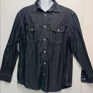 SONOMA gray Casual Button Down Shirt with Contrast Stitching. ZS.‎ XL